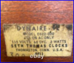 ART DECO 1940-50's WORKING Seth Thomas Wood Mantle Clock DYNAIRE 1E E022-000