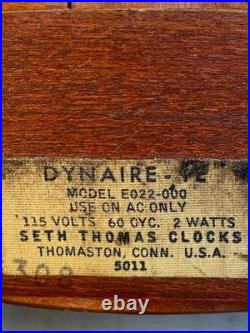 ART DECO 1940-50's WORKING Seth Thomas Wood Mantle Clock DYNAIRE 1E E022-000