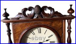 A Seth Thomas, Victorian Walnut and Parquetry Wall Clock Stunning Running Great