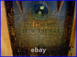 Ant 30 Day Seth Thomas Weight Driven Mantle Clock For Restoration Or Parts