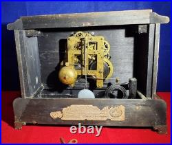Antique 1800's SETH THOMAS Victorian Brown Adamantine Wood Grain Mantel Clock