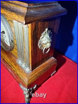 Antique 1800's SETH THOMAS Victorian Brown Adamantine Wood Grain Mantel Clock