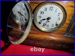 Antique 1800's SETH THOMAS Victorian Brown Adamantine Wood Grain Mantel Clock