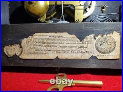 Antique 1800's SETH THOMAS Victorian Brown Adamantine Wood Grain Mantel Clock