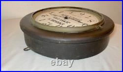 Antique 1800's Seth Thomas Jewelers wooden veneer wood advertisement wall clock Antique 1800's Seth Thomas Jewelers wooden veneer wood advertisement wall clock