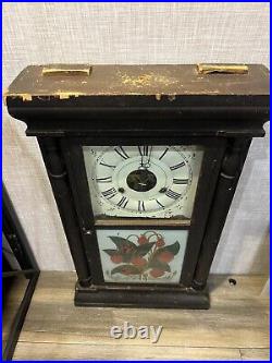 Antique 1800s Seth THOMAS Weight Driven Wooden COLUMN Clock PENDULUM MACHANICAL