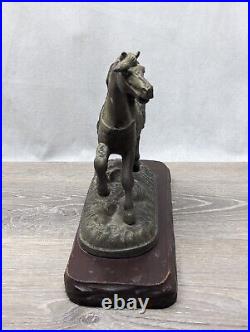 Antique 1800s Seth Thomas Larkin Catalog Metal Horse Statue Clock/Mantle Topper