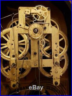 Antique 1850's Restored SETH THOMAS Plymouth Conn Fancy 8 Day Mantel Shelf Clock
