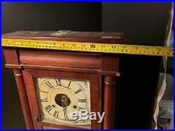 Antique 1850's Seth Thomas Column & Cornice Wood Shelf Clock Time & Strike