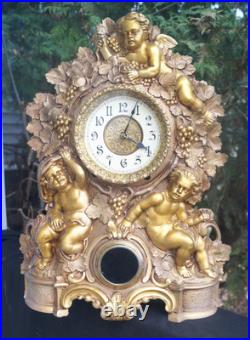 Antique 1860 Nicholas Muller Seth Thomas 19 IRON FRONT Mantle Clock RESTORED