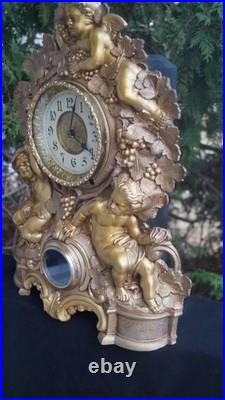 Antique 1860 Nicholas Muller Seth Thomas 19 IRON FRONT Mantle Clock RESTORED