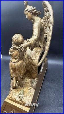 Antique 1870S Seth Thomas And Sons Angel And Child Ornate Gilded Clock Withkey