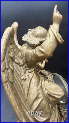 Antique 1870S Seth Thomas And Sons Angel And Child Ornate Gilded Clock Withkey