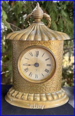 Antique 1870s 1880s Jerome & Co Carriage / Alarm Mantle Clock VIDEO RARE Antique 1870s 1880s Jerome & Co Carriage / Alarm Mantle Clock VIDEO RARE