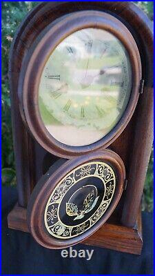 Antique 1870s New Haven VENETIAN Figure 8 Mantle Clock VIDEO RUNS ORIGINAL