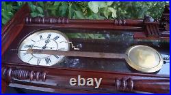 Antique 1880 German Lenzkirch Vienna Regulator Wall Clock Weight Driven WORKS