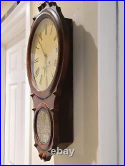 Antique 1880 SETH THOMAS'Office No. 1' Rosewood Victorian Regulator Wall Clock
