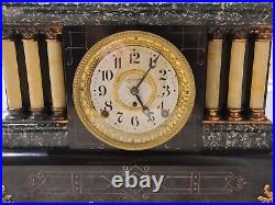 Antique 1880 SETH THOMAS Victorian Adamantine Pillar Column Mantel Clock 89C