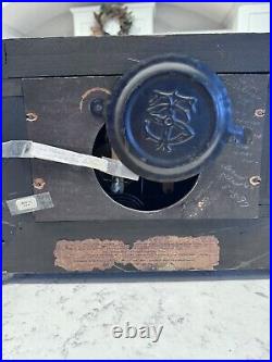 Antique 1880 Seth Thomas Adamantine Green Marble 4 Column Clock Nice Condition