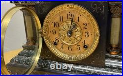 Antique 1880 Seth Thomas Adamantine Mantel Clock with Key & Label