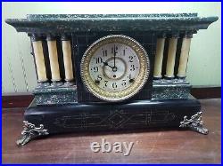 Antique 1880 Seth Thomas Mantle Clock Key & Lions & Pillars