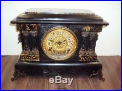 Antique 1880 Seth Thomas Mantle Clock with4 columns, Lion heads-Works Great