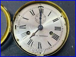 Antique 1880's SETH THOMAS Brass Bottom Bell Ship's Bell Wall Clock Nautical