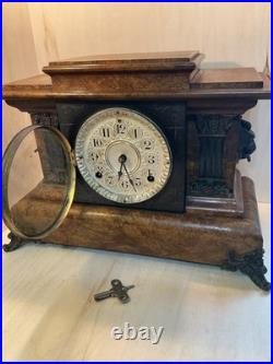 Antique 1880's Seth Thomas Adamantine Mantle Clock Chime Key Chandler, untested