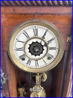 Antique 1880s 1890s Waterbury Gingerbread Parlor Mantle Clock & ALARM VIDEO Antique 1880s 1890s Waterbury Gingerbread Parlor Mantle Clock & ALARM VIDEO