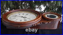 Antique 1880s Ingraham Figure 8 Calendar Wall Clock RUNS VIDEO