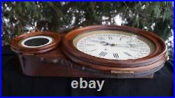 Antique 1880s Ingraham Figure 8 Calendar Wall Clock RUNS VIDEO