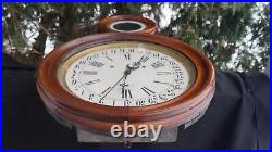 Antique 1880s Ingraham Figure 8 Calendar Wall Clock RUNS VIDEO