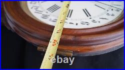 Antique 1880s Ingraham Figure 8 Calendar Wall Clock RUNS VIDEO