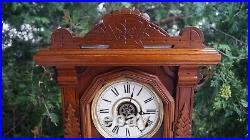 Antique 1880s Ingraham PARLOR Mantle Clock VIDEO RUNS ALARM STUNNING