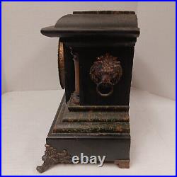 Antique 1880s Seth Thomas Adamantine Clock 4 Half Pillars Lion Head Brass