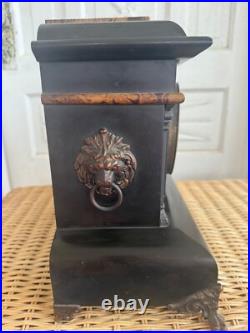 Antique 1880s Seth Thomas Adamantine Pillar Mantle Clock Lion Head Working Antique 1880s Seth Thomas Adamantine Pillar Mantle Clock Lion Head Working