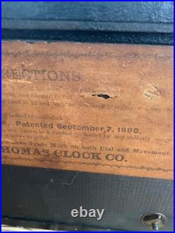 Antique 1880s Seth Thomas Adamantine Pillar Mantle Clock Lion Head Working Antique 1880s Seth Thomas Adamantine Pillar Mantle Clock Lion Head Working