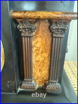 Antique 1880s Seth Thomas Adamantine Pillar Mantle Clock Lion Head Working Antique 1880s Seth Thomas Adamantine Pillar Mantle Clock Lion Head Working