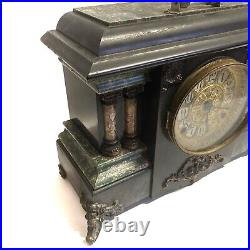 Antique 1880s Seth Thomas American Mantle Clock Lion Foot Chime Greek Revival
