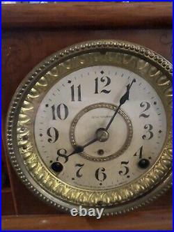 Antique 1880s Seth Thomas Model 295 C Mantle Clock Columns Lion Head Brass