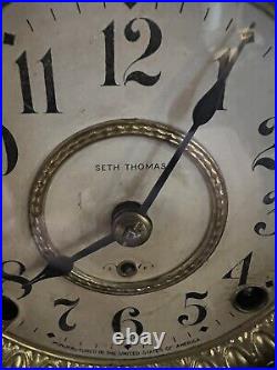 Antique 1880s Seth Thomas Model 295 C Mantle Clock Columns Lion Head Brass