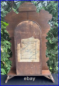 Antique 1880s Waterbury Gingerbread Mantle Calendar Clock RUNS VIDEO ORIGINAL Antique 1880s Waterbury Gingerbread Mantle Calendar Clock RUNS VIDEO ORIGINAL