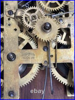 Antique 1880s Waterbury Gingerbread Mantle Calendar Clock RUNS VIDEO ORIGINAL Antique 1880s Waterbury Gingerbread Mantle Calendar Clock RUNS VIDEO ORIGINAL
