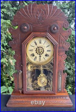 Antique 1880s Waterbury TAMPA Mantle Alarm Clock VIDEO ALL ORIGNAL CLEANED Antique 1880s Waterbury TAMPA Mantle Alarm Clock VIDEO ALL ORIGNAL CLEANED