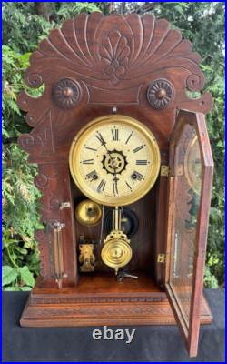 Antique 1880s Waterbury TAMPA Mantle Alarm Clock VIDEO ALL ORIGNAL CLEANED Antique 1880s Waterbury TAMPA Mantle Alarm Clock VIDEO ALL ORIGNAL CLEANED
