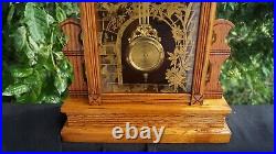 Antique 1886 Waterbury MALVERN Gingerbread Walnut Mantle Clock & ALARM VIDEO