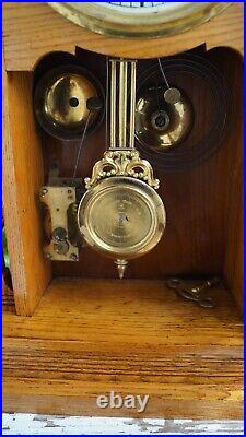 Antique 1886 Waterbury MALVERN Gingerbread Walnut Mantle Clock & ALARM VIDEO