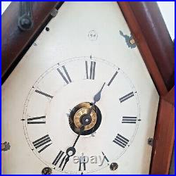 Antique 1887 Seth Thomas Gothic Railway Rare 8 Day Clock With Alarm