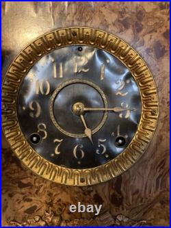 Antique 1890-1910s Seth Thomas Pink/Beige Marbled Adamantine Mantle Clock Works