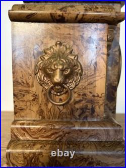 Antique 1890-1910s Seth Thomas Pink/Beige Marbled Adamantine Mantle Clock Works